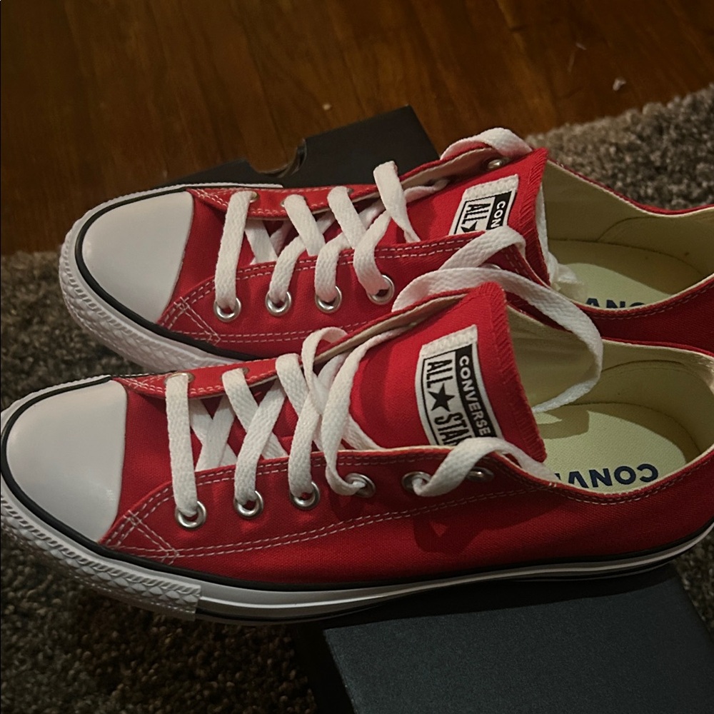 Converse Women Red and White Sneakers - Picture 6 of 7